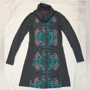Title Nine Abstract Long Sleeve Cowl Neck Knit Dress XS